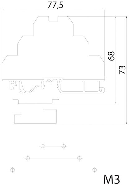 ETI Клемма винтовая трехуровневая питание VS 2,5 NA 3 + (2,5 mm2_красная) (арт.3901322) — изображение 2