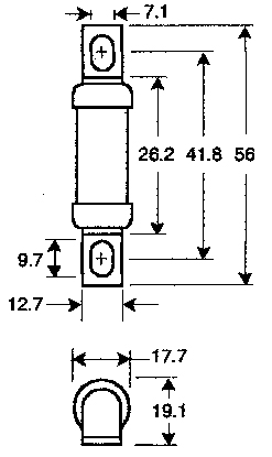 ETI Предохранитель BS17UQ/41/32A/240V aR (100 kA) (арт.4750108) — изображение 2