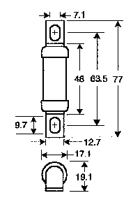 ETI Предохранитель BS17UQ/63/50A/690V aR (100 kA) (арт.4750612) — изображение 2