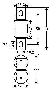 ETI Предохранитель BS38TUQ/83/225A/690V aR (100 kA) (арт.4750935) — изображение 2