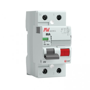 EKF Устройство защитного отключения DV 2P 80А/300мА (AC) EKF AVERES rccb-2-80-300-ac-av