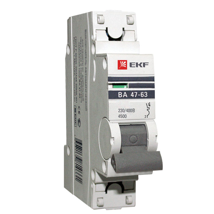 EKF Автоматический выключатель 1P 10А (D) 4,5kA ВА 47-63 PROxima mcb4763-1-10D-pro