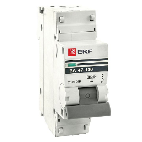 EKF Автоматический выключатель 1P 16А (D) 10kA ВА 47-100 PROxima mcb47100-1-16D-pro