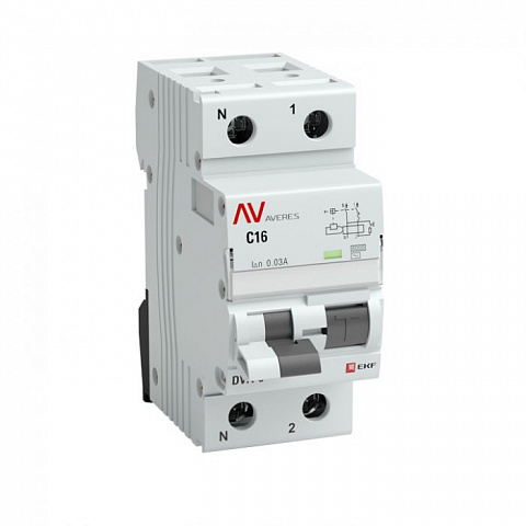 EKF Дифференциальный автомат DVA-6 1P+N 32А (B) 30мА (AC) 6кА AVERES rcbo6-1pn-32B-30-ac-av