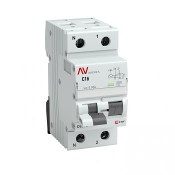 EKF Дифференциальный автомат DVA-6 1P+N 16А (B) 100мА (AC) 6кА AVERES rcbo6-1pn-16B-100-ac-av