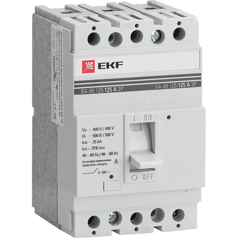 EKF Выключатель автоматический ВА-99 125/125А 3P 25кА PROxima mccb99-125-125