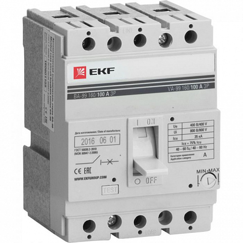 EKF Выключатель автоматический ВА-99 160/160А 3P 35кА PROxima mccb99-160-160