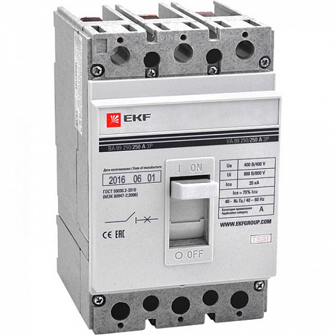 EKF Выключатель автоматический ВА-99 250/63А 3P 35кА PROxima mccb99-250-63
