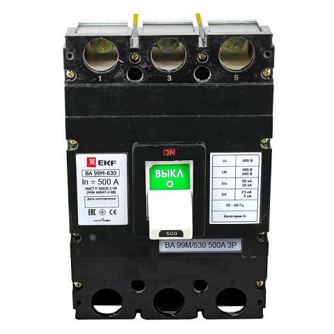 EKF Выключатель автоматический ВА-99М 630/500А 3P 50кА PROxima mccb99-630-500m