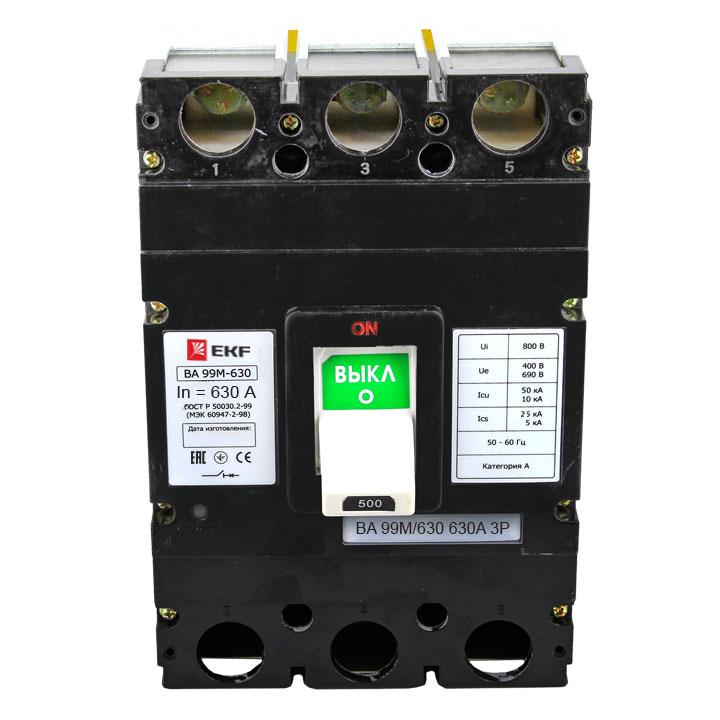 EKF Выключатель автоматический ВА-99М 630/630А 3P 50кА PROxima mccb99-630-630m
